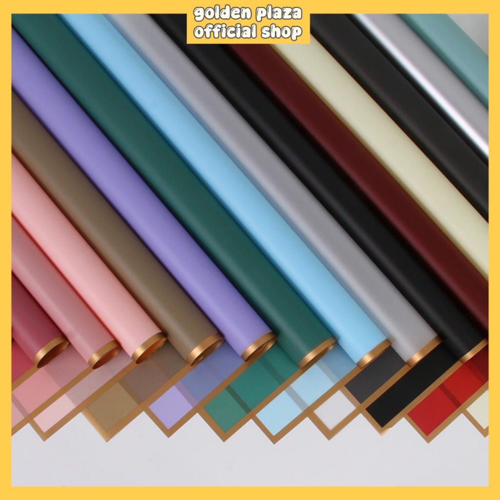 

20 LEMBAR Kertas Buket Bunga Line Gold Flower Wrapping Paper Varian List Gold Emas Cellophane Florist goldline KB10