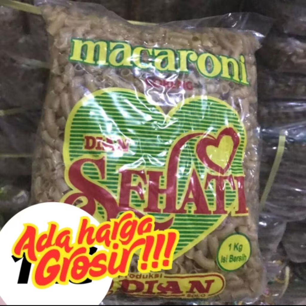 

MAKRONI MEKAR MURAH / MAKRONI MURAH / MAKARONI MENTAH / MAKARONI MEKAR COKLAT SEHATI DIAN 1 KG