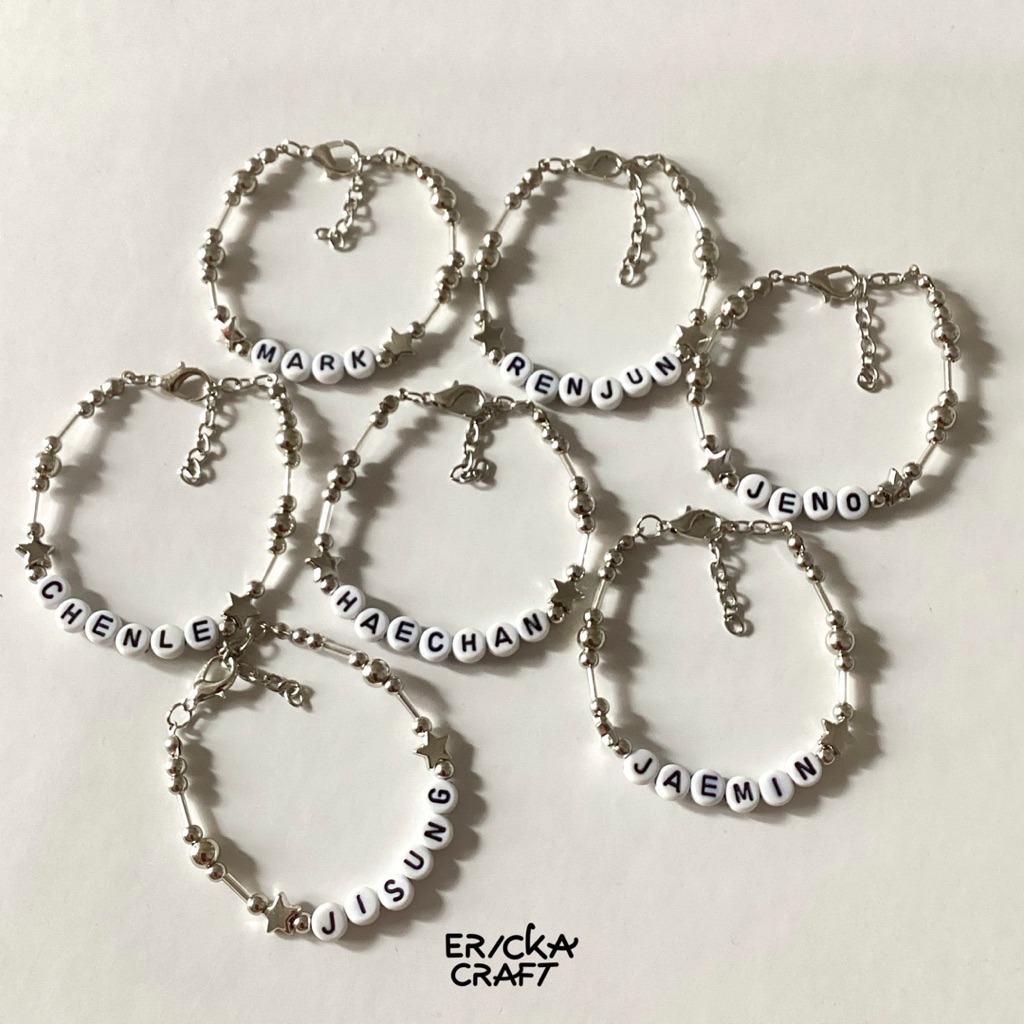 SILVER BRACELET BEADS NCT DREAM MARK RENJUN JENO HAECHAN JAEMIN CHENLE JISUNG TDS GELANG THE DREAM S