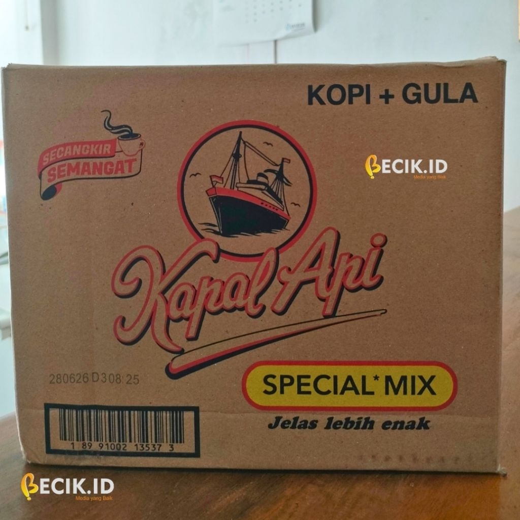 

Kopi Kapal Api Spesial Mix Kopi + Gula 1 Karton | 12 Renteng × 10 Sachet × 23g | Original