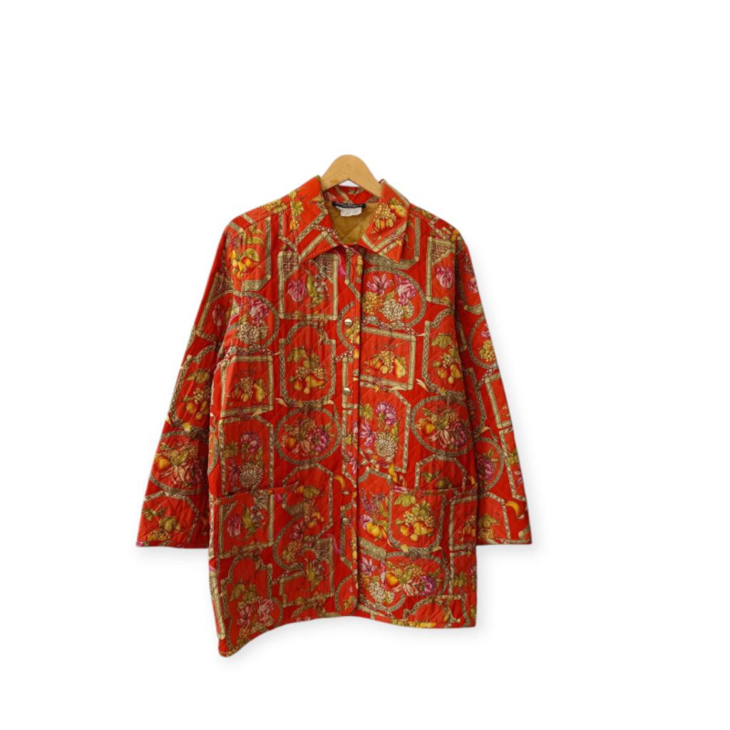 Salvatore Ferragamo Orange Quilted Jacket