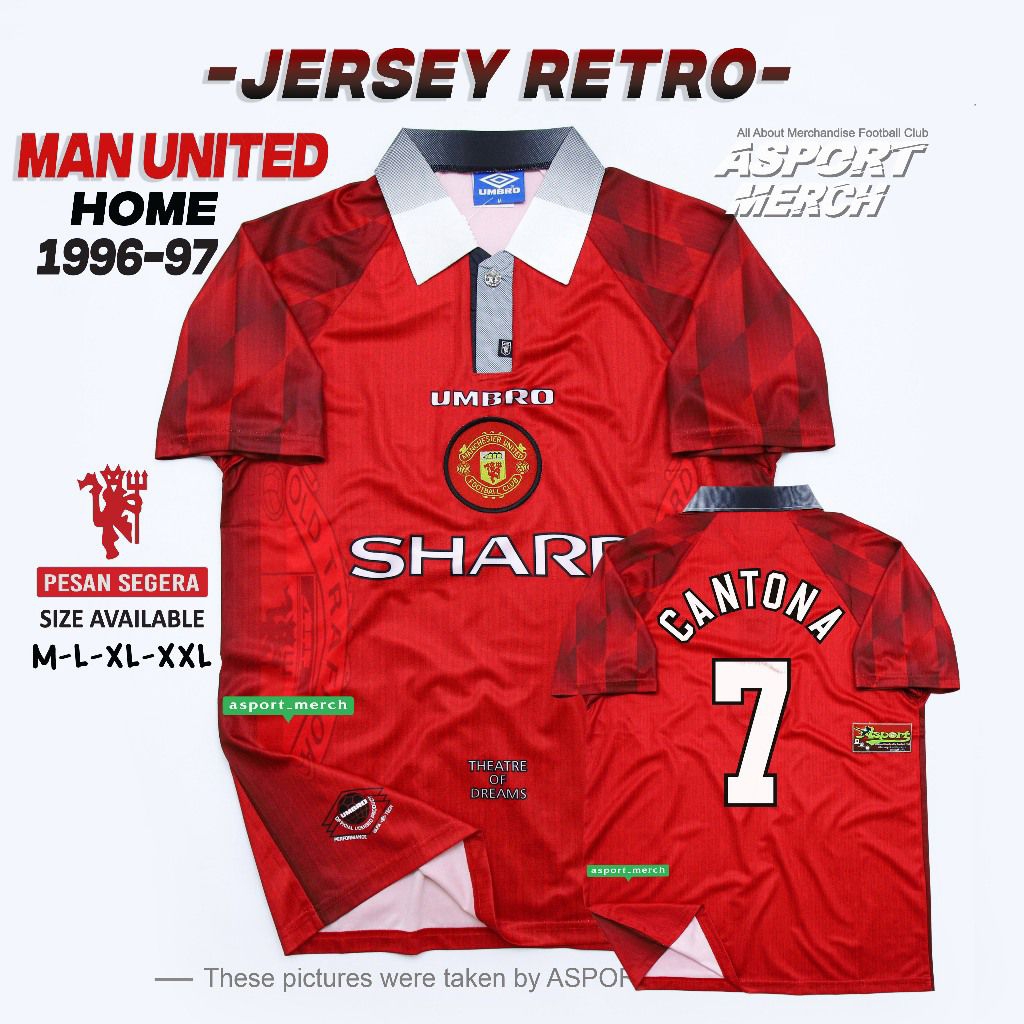 JERSEY RETRO MU MAN UNITED HOME 1996 1997 PRINT UMBRO COBRA JERSI MU COBRA 96 97 RETRO