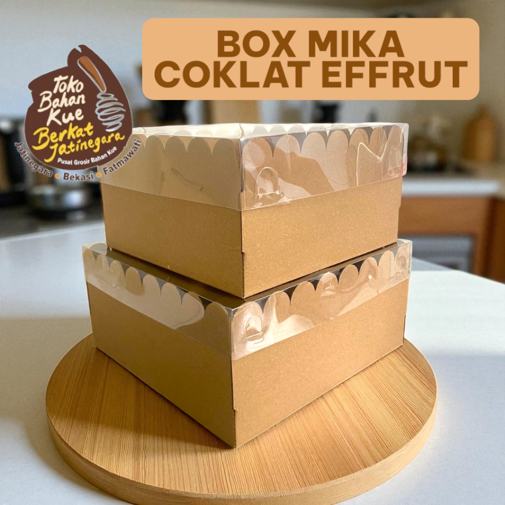 BOX MIKA COKLAT EFFRUT / MIKA COKLAT / DUS KUE / BOX MIKA / PCS