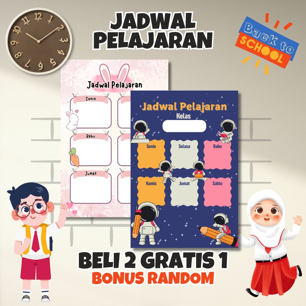 

Poster Jadwal Pelajaran Kelas Beli 2 Gratis 1 Random