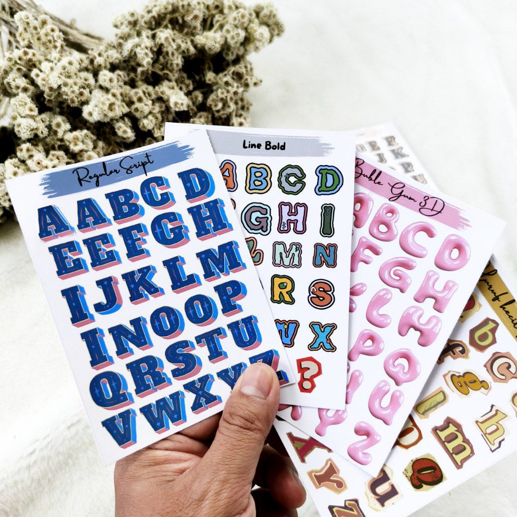 

Stiker Huruf Abjad A-Z Unik | Sticker Cutting Abjad Tinggal Tempel