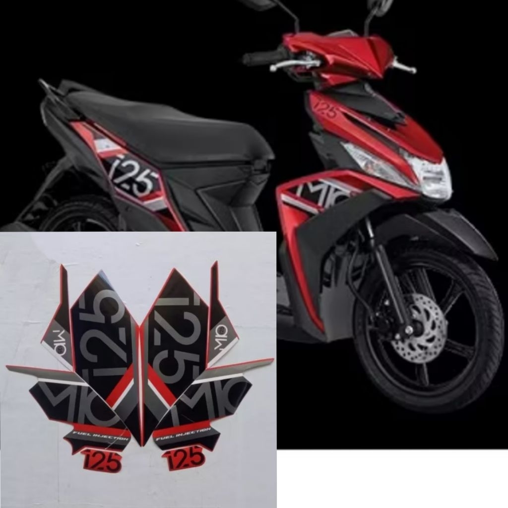 Stiker Striping Lis Body Motor Mio M3 2017 Warna Merah