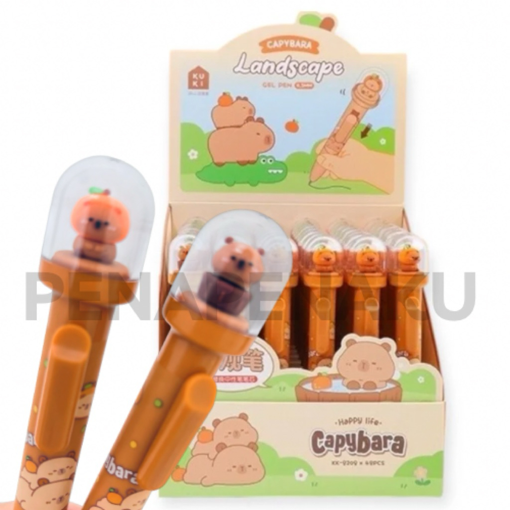 

(SATUAN) PEN CLICK KUKI CAPYBARA/GEL PEN KUKI/ pena capybara