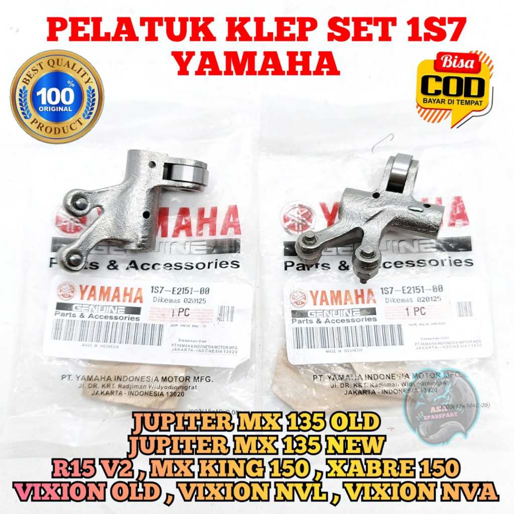 Pelatuk klep set 1S7 asli original motor Yamaha Jupiter mx 135 old / lama , jupiter mx 135 new , vix