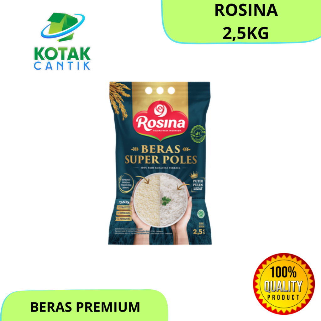 

[ 2,5kg ] BERAS ROSINA 2,5kg BERAS PREMIUM SUPER PUTIH PULEN ENAK