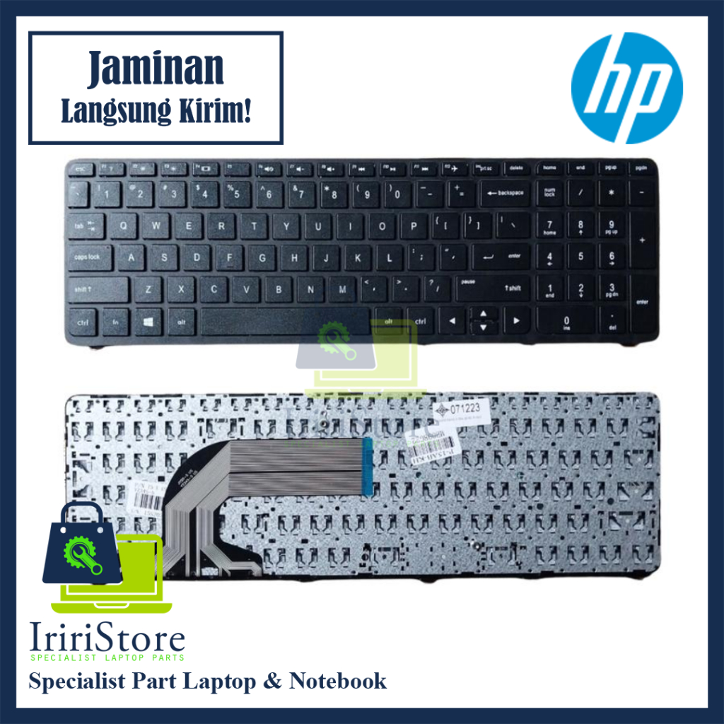 Keyboard Laptop HP 15-D 15H 15-N 15R 15-R 15A Frame Hitam