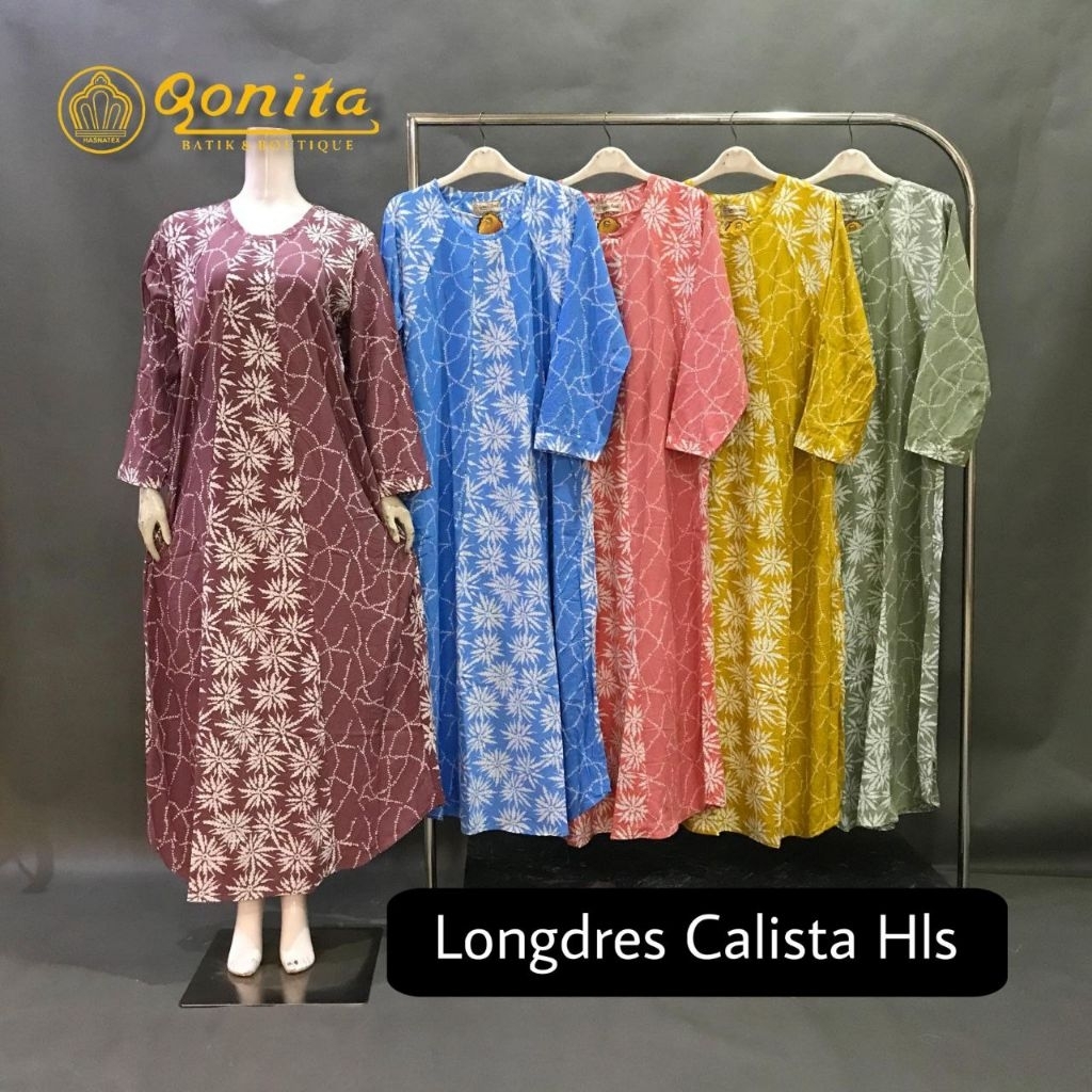 {LD 110-114 CM} Daster Qonita Batik Pekalongan || Longdres Calista Hls
