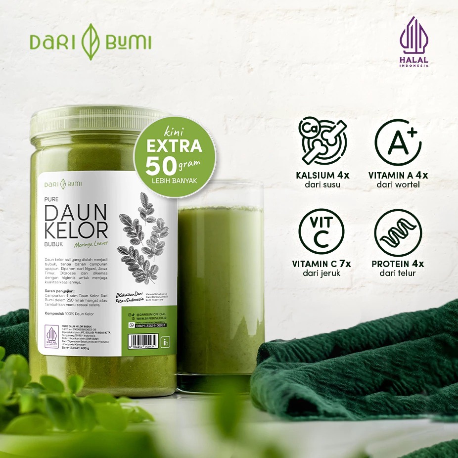 

Dari Bumi Daun Kelor Moringa Bubuk 450 Gr Premium Pure