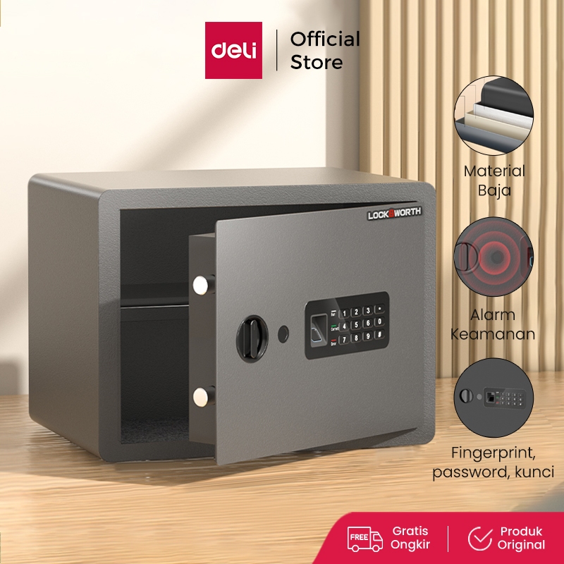 Locksworth Brankas Besi Digital / Fingerprint Digital Safebox / Alarm Safebox 35x25x25 Brankas Sidik