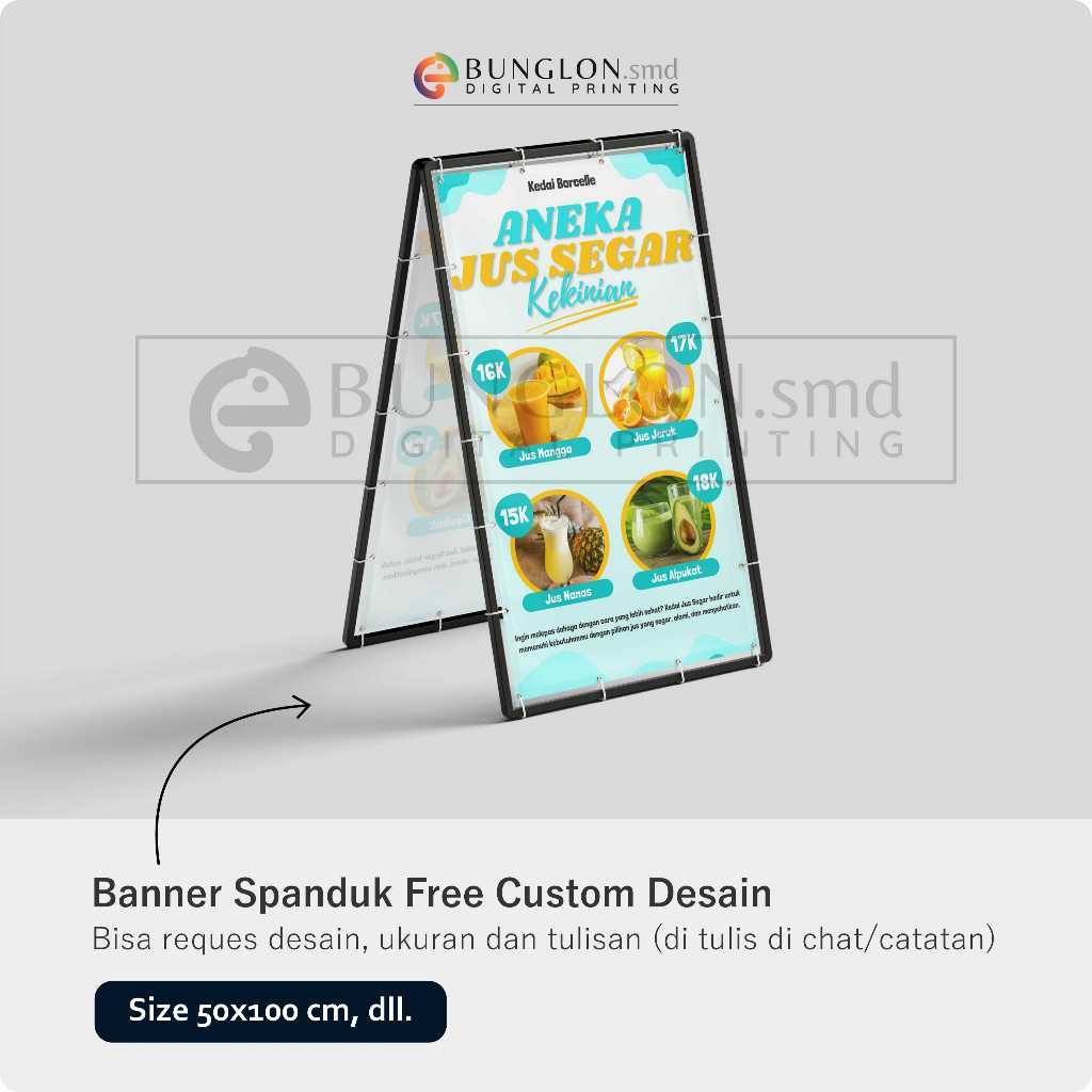 Banner Spanduk Aneka Jus Segar Free Custom Desain
