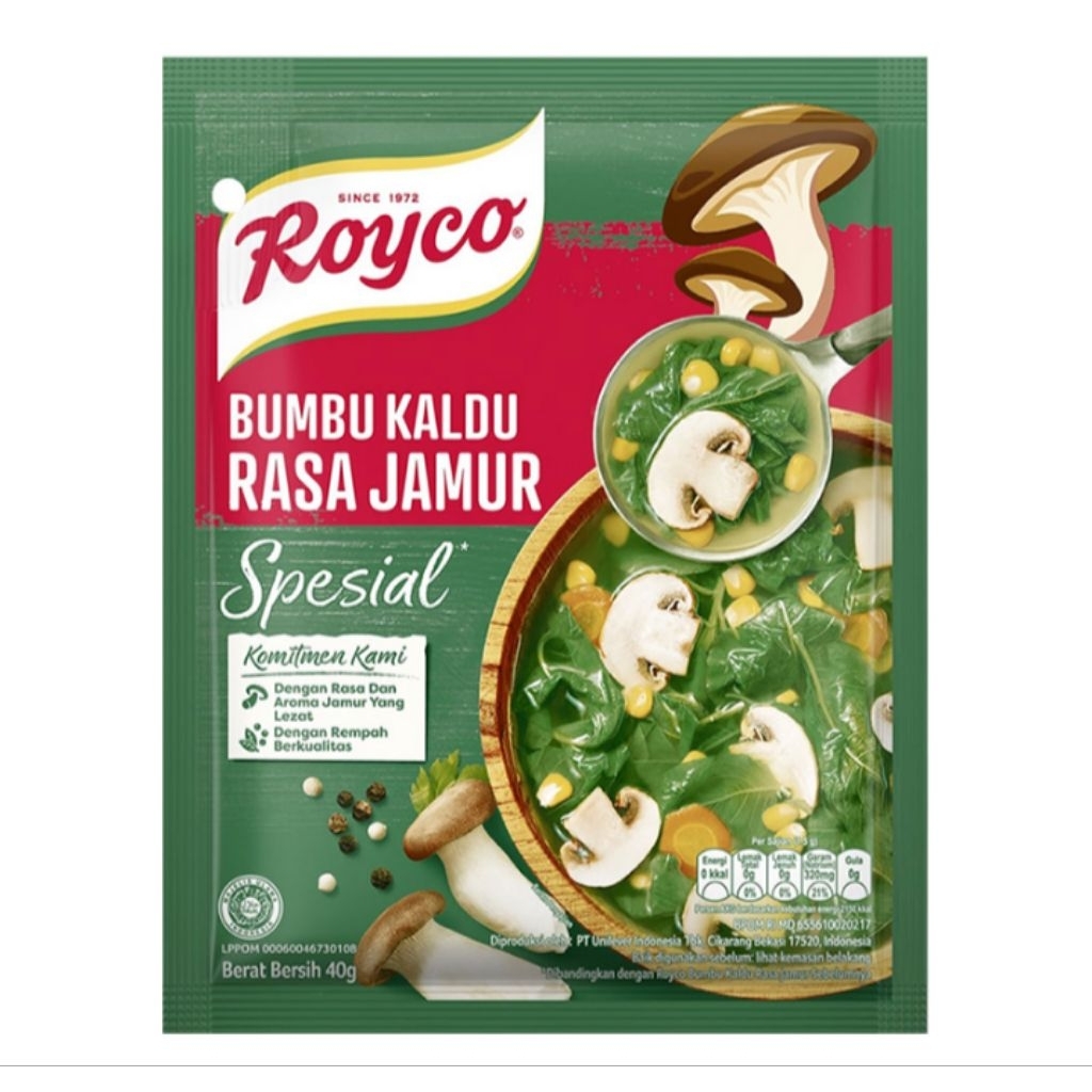 

Royco Bumbu Penyedap Makanan Kaldu Jamur Spesial 40 g