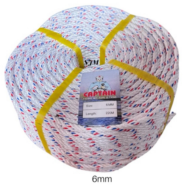 

Tali Nylon 6mm Putih / Tali Tambang 6mm (220m)
