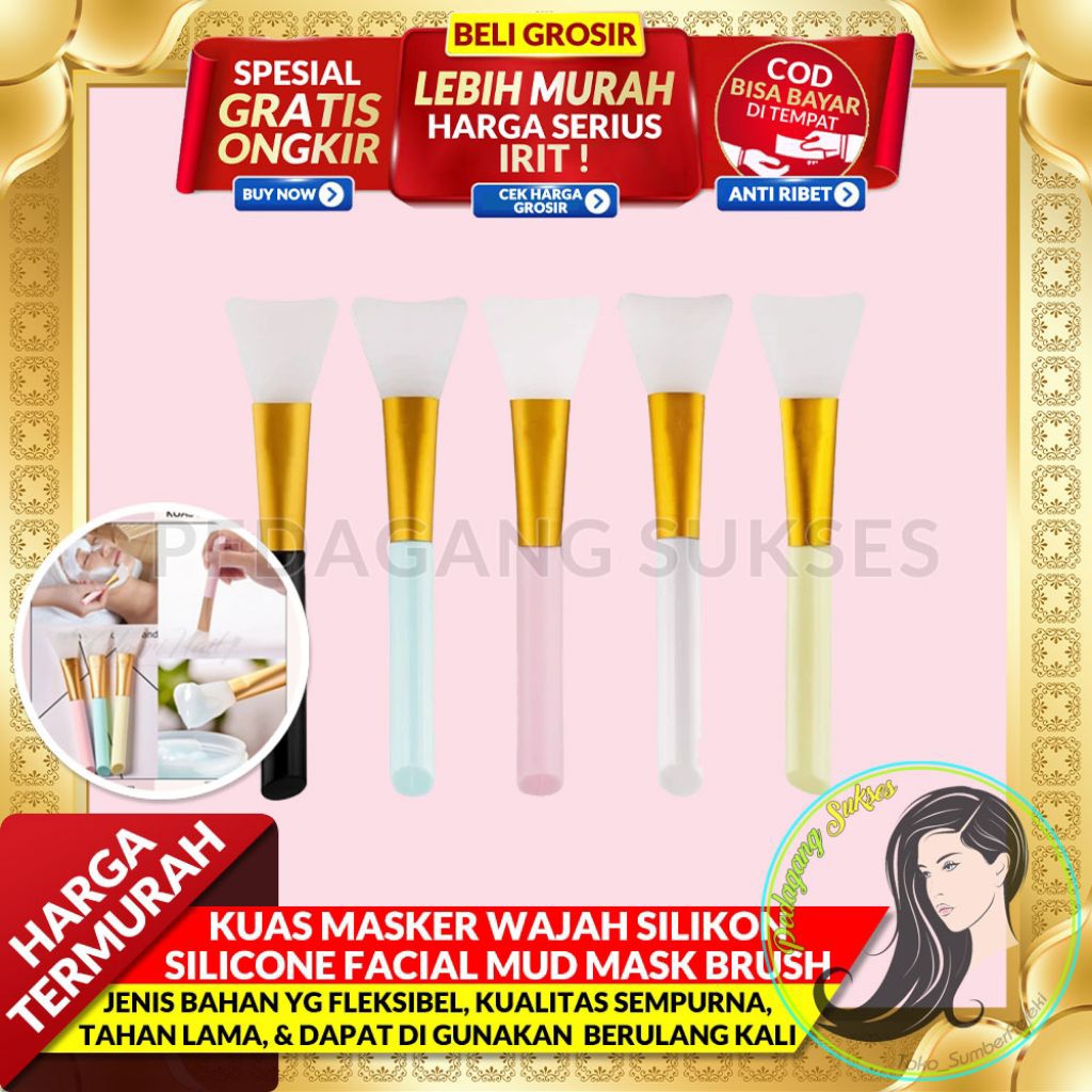 GROSIR PASTI MURAH KUAS MASKER WAJAH SILIKON Silicone Facial Mud Mask Brush Spatula Masker