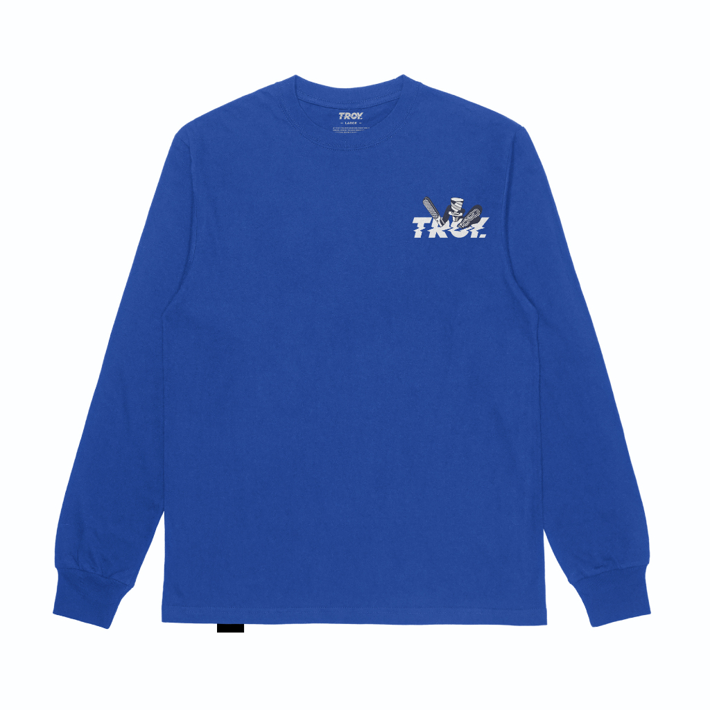 Troy Company Longsleeve Tshirt Royal Blue Kniffle - Kaos Lengan Panjang Biru Benhur LSD 3189