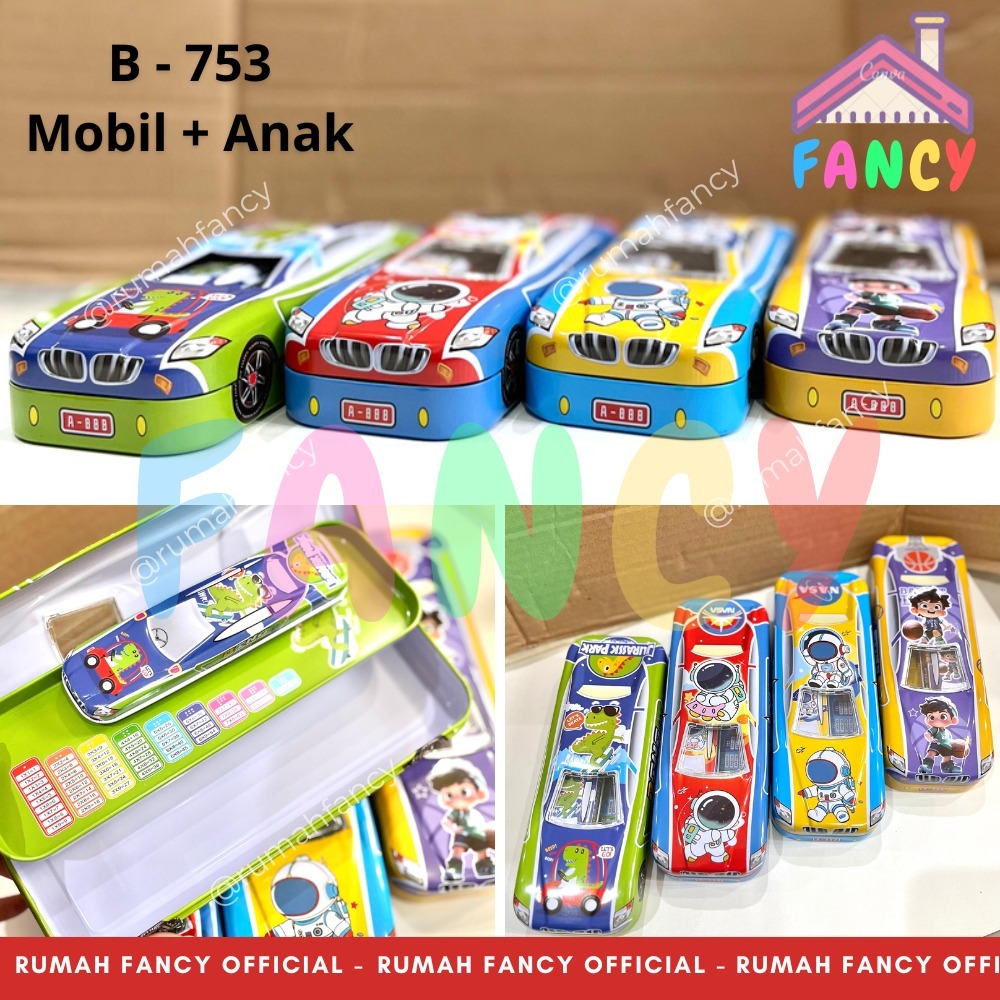 

[FREE BUBLE + DUS] Tempat Pensil Kotak Pensil Mobil Karakter + SET Alat Tulis Study Set Fancy B-597 / Tempat Pensil + Anak B 693