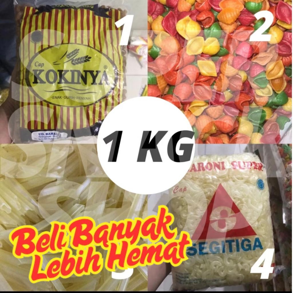 

MAKRONI MEKAR MURAH / MAKRONI MURAH / MAKARONI MENTAH / MAKARONI MEKAR UNIK MURAH ANEKA 1 KG
