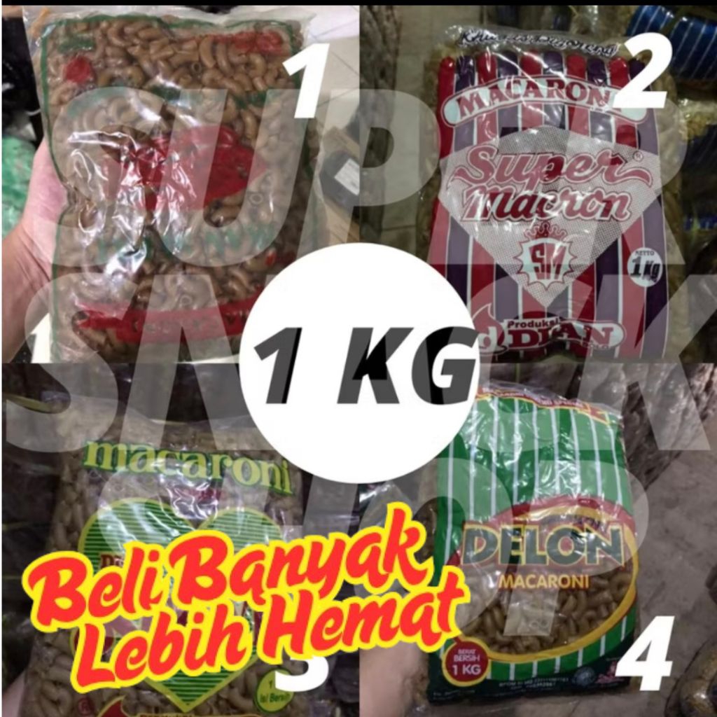

MAKRONI MEKAR MURAH / MAKRONI MURAH / MAKARONI MENTAH / MAKARONI MEKAR COKLAT ANEKA 1 KG