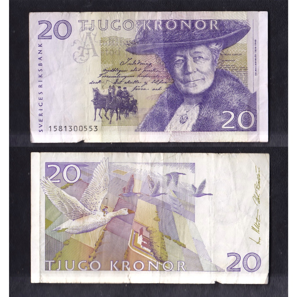 Uang kertas asing Swedia 20 Kronor tahun 1997-2008
