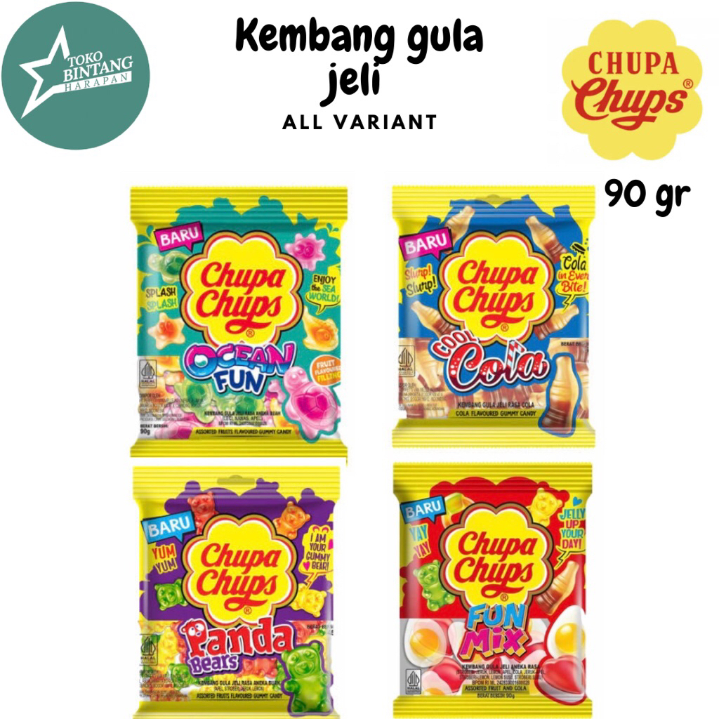 

Chupa Chups jelly fun mix,panda bears,cool cola,ocean fun