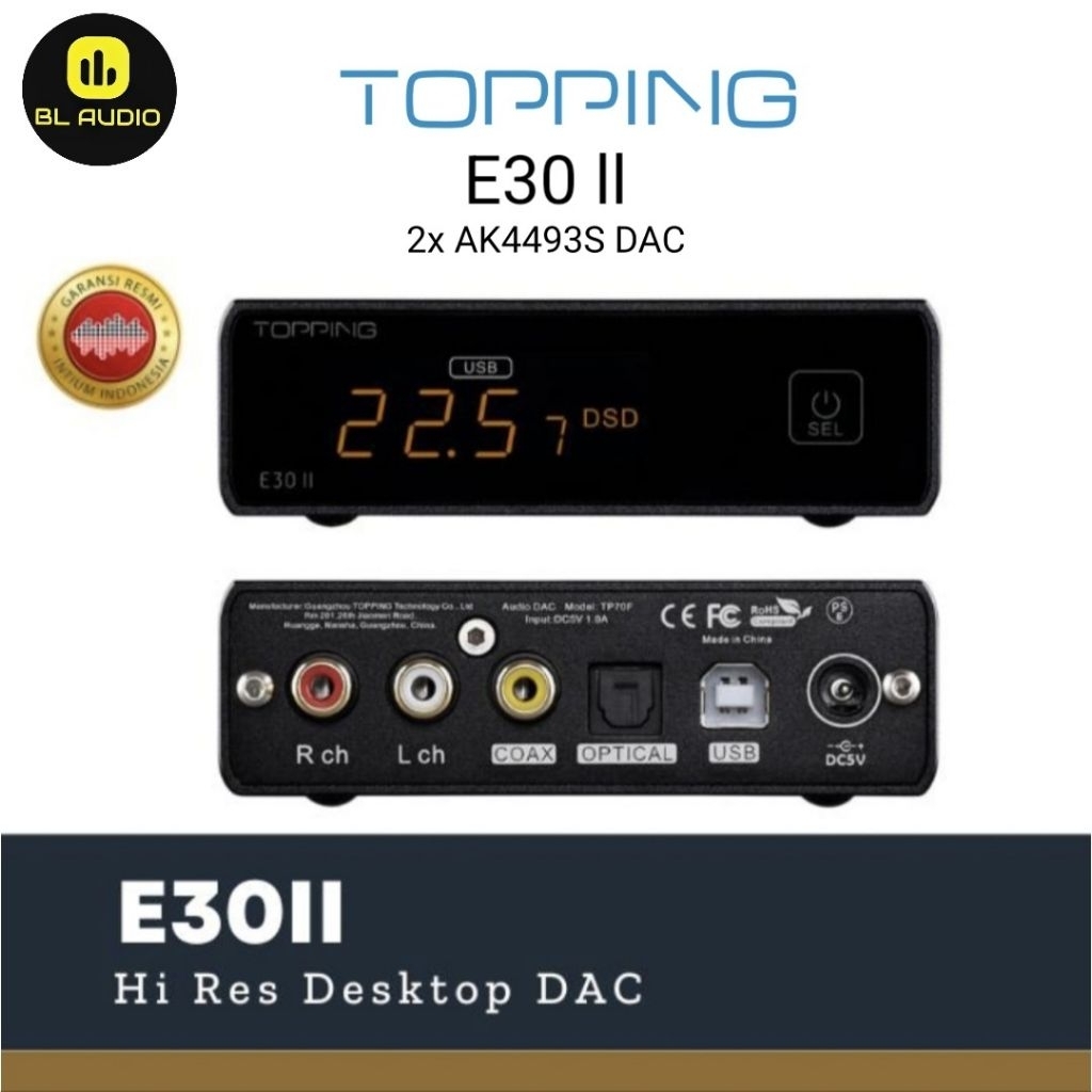 Topping E30 II  Dual Ak4493S Desktop DAC