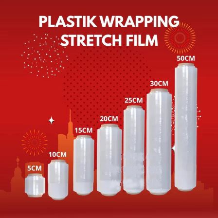 

PROMO Stretch Film BENING WATERPROOF 5cm 10cm 15cm 20cm 25cm 30cm 50cm x 200 meter ECO 17 MICRON TIDAK GAMPANG PUTUS