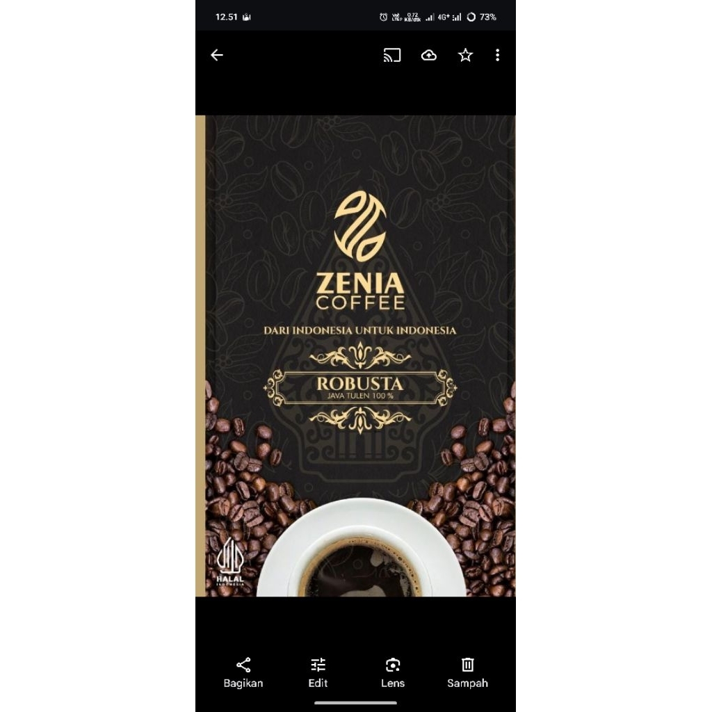 

KOPI ROBUSTA MURNI, DARI BIJI PILIHAN YG BERWARNA MERAH TUA, DENGAN AROMA DAN CITA RASA TERBAIK