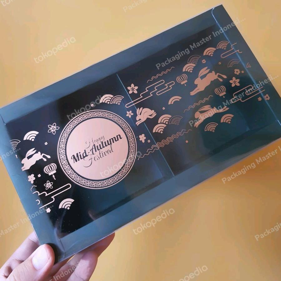 

Dus Moon Cake Hijau Tua 125gr - 150 gr Sekat 2 Mika Motif Dan Free Tag