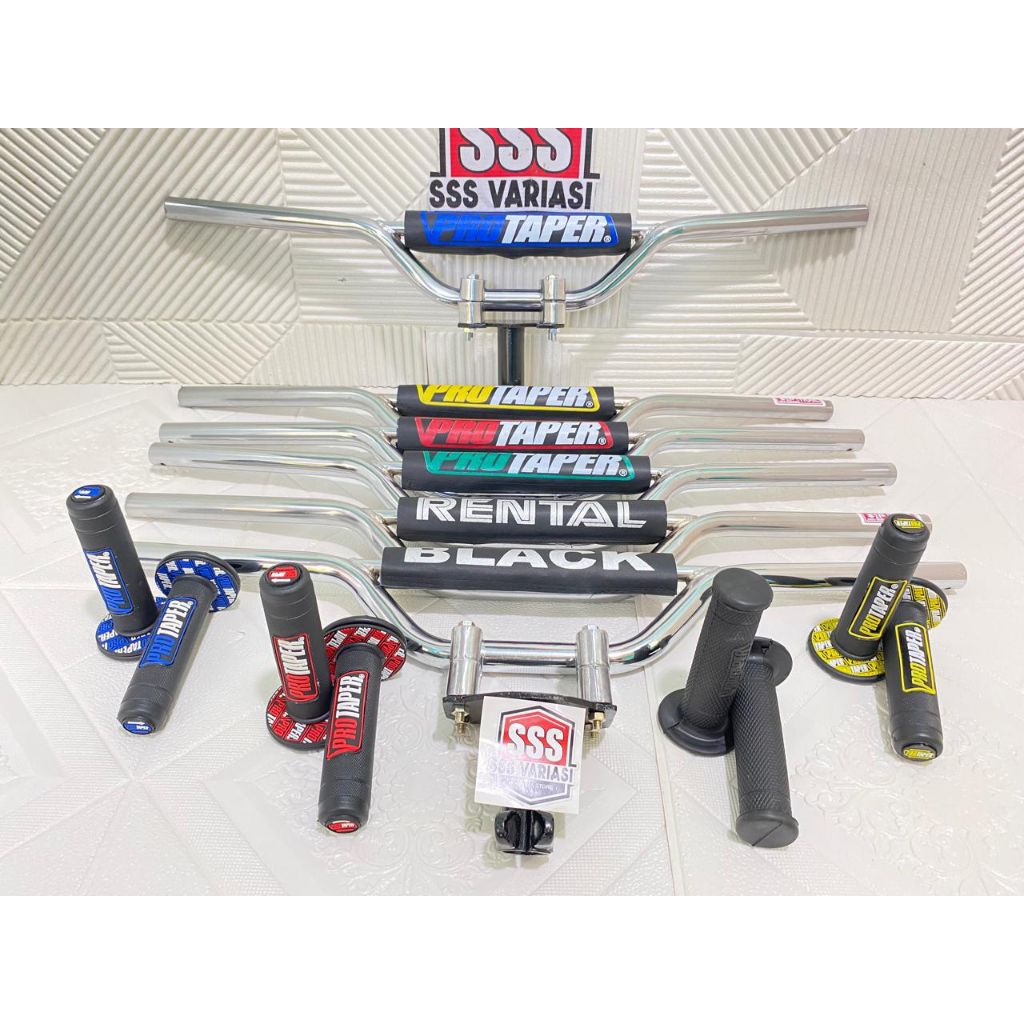PAKET STANG TRAIL CRF D-TRACKER CROM+DUDUKAN STANG+HENGRIP PROTEPER