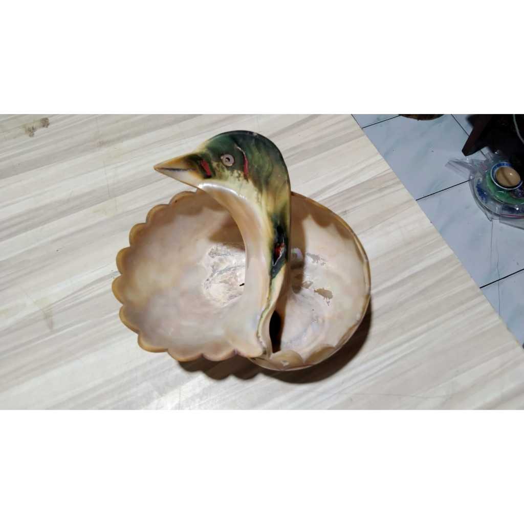 Asbak Kerang Laut Kepala Angsa Kuno Jadul Antik
