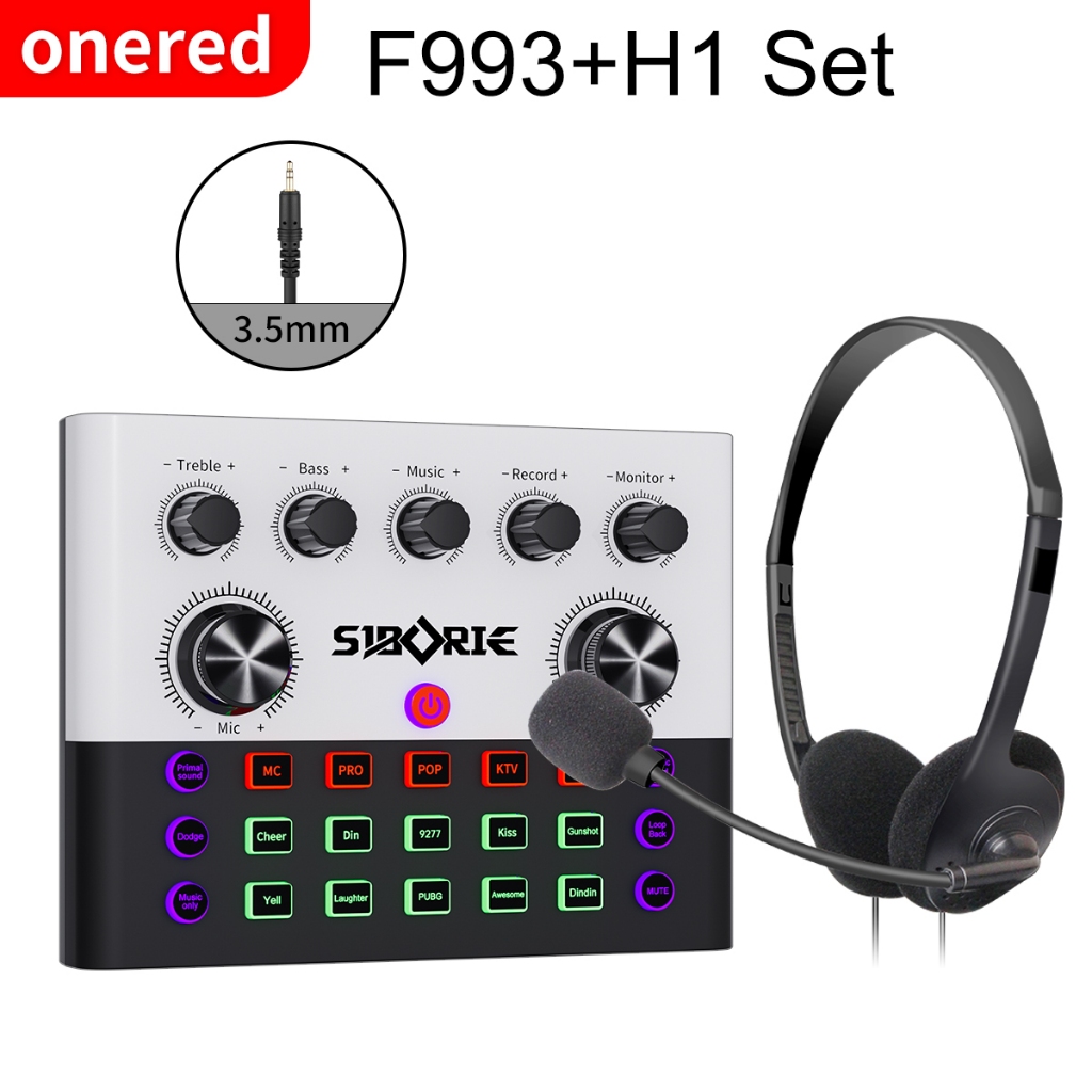 Onered F993 soundcard Audio USB External SoundCard mic Mixer Bluetooth for phone PC streaming langsu