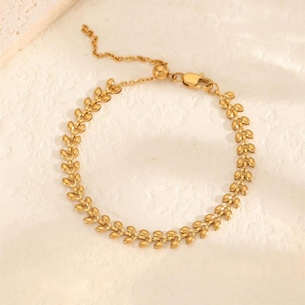 Gelang Tangan Wanita -Gelang Mirip Emas Asli -Gelang Bunga-Gelang Tipis Elegan Anti Karat