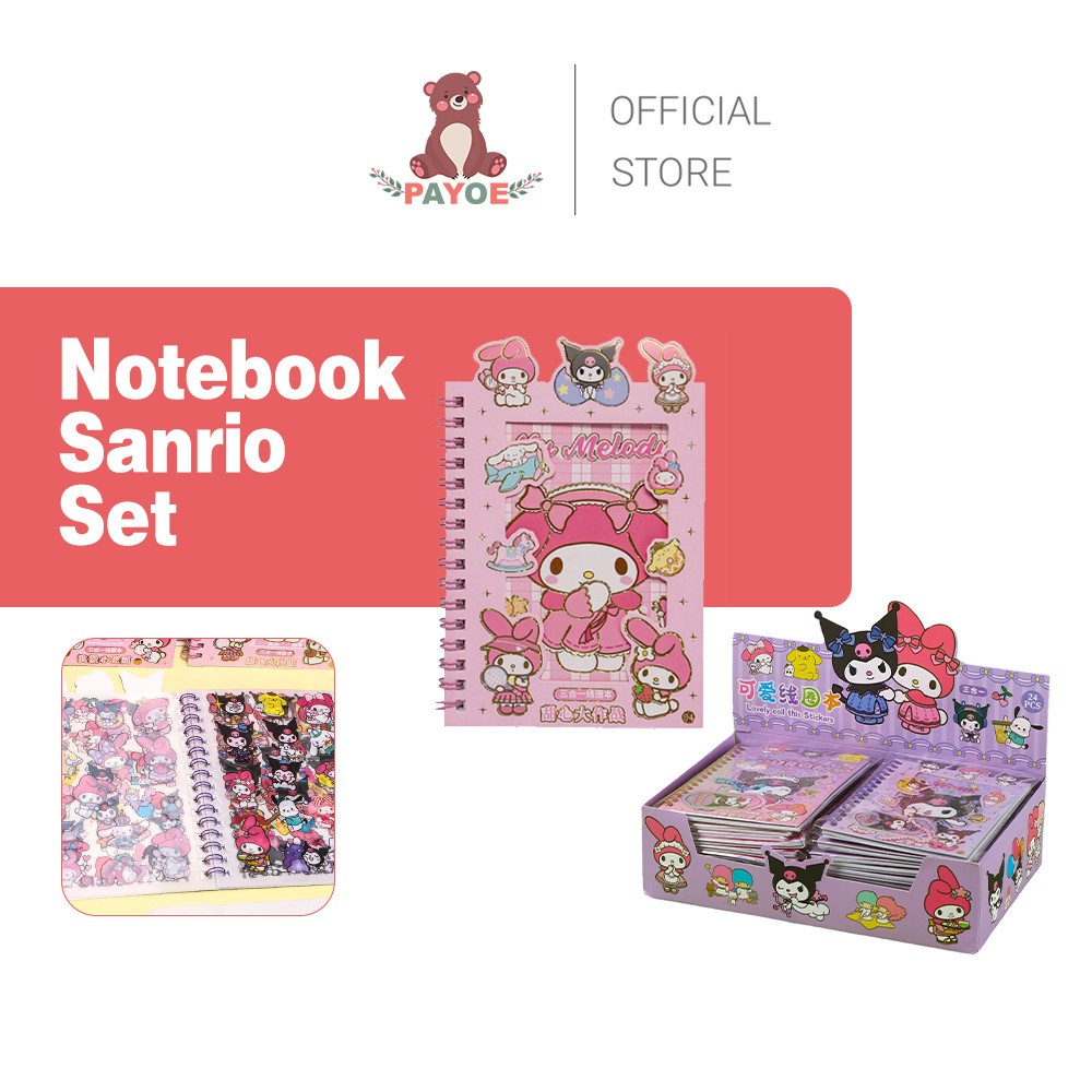 

PAYOE Notebook Stiker Karakter Kartun Ring Buku Quicksand Shake