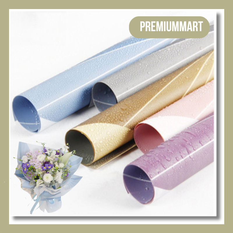 

20 LEMBAR Kertas Buket Bunga Motif Garis Cellophane Flower Wrapping Paper Florist KB080