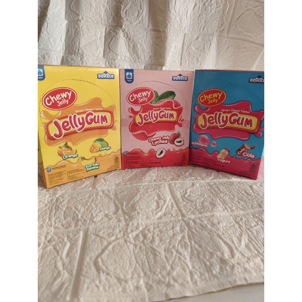 

Donald Jelly Gum isi 24 pcs. rasa random/bisa request.