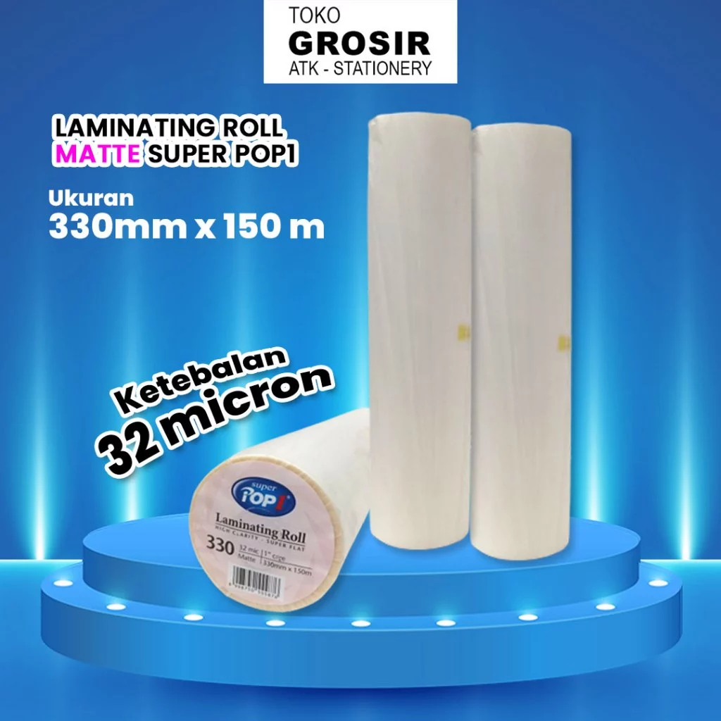

Super Pop1 Laminating Roll Ketebalan 32 micron Ukuran 330mmx150m Untuk Melindungi Dokumen 2