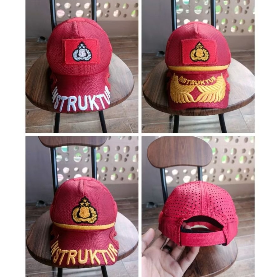 Jual topi instruktur merah tachtical tawon terbaru | BINTARA | PAMA | PAMEN | topi instruktur tactic