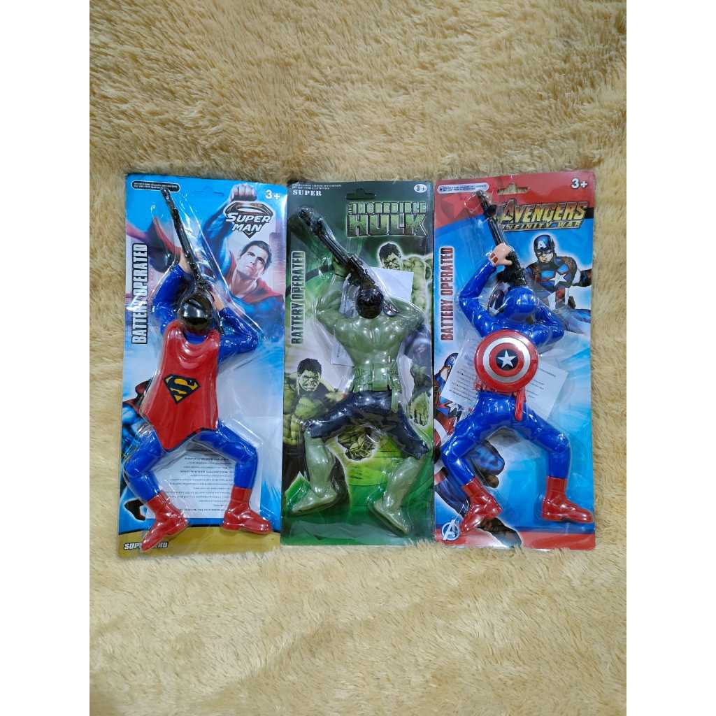Mainan Anak Robot Super Hero Merangkak Tiarap Tentara,Batman,Spiderman
