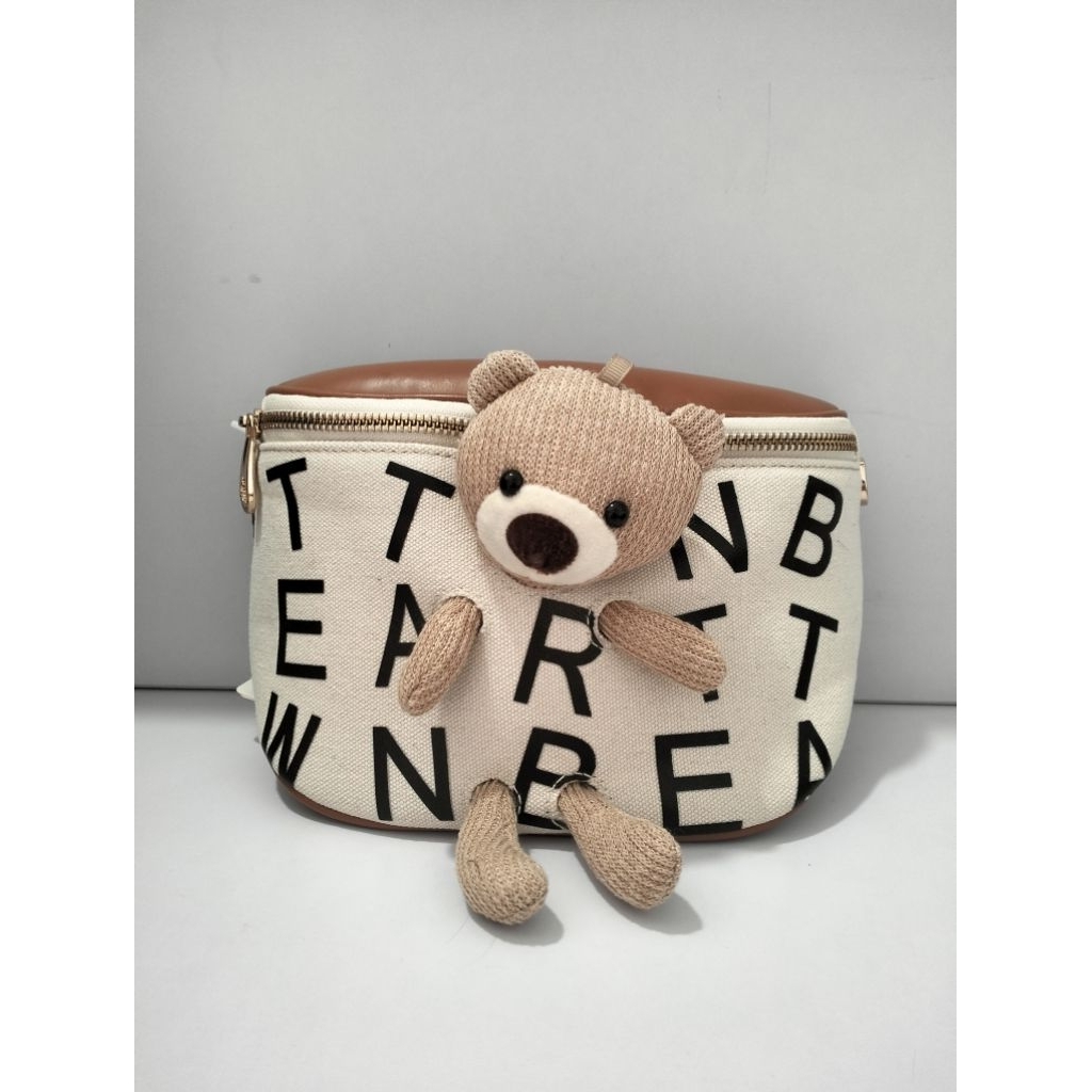 TTWN BEAR Waist Bag Belt Bag Kanvas Boneka