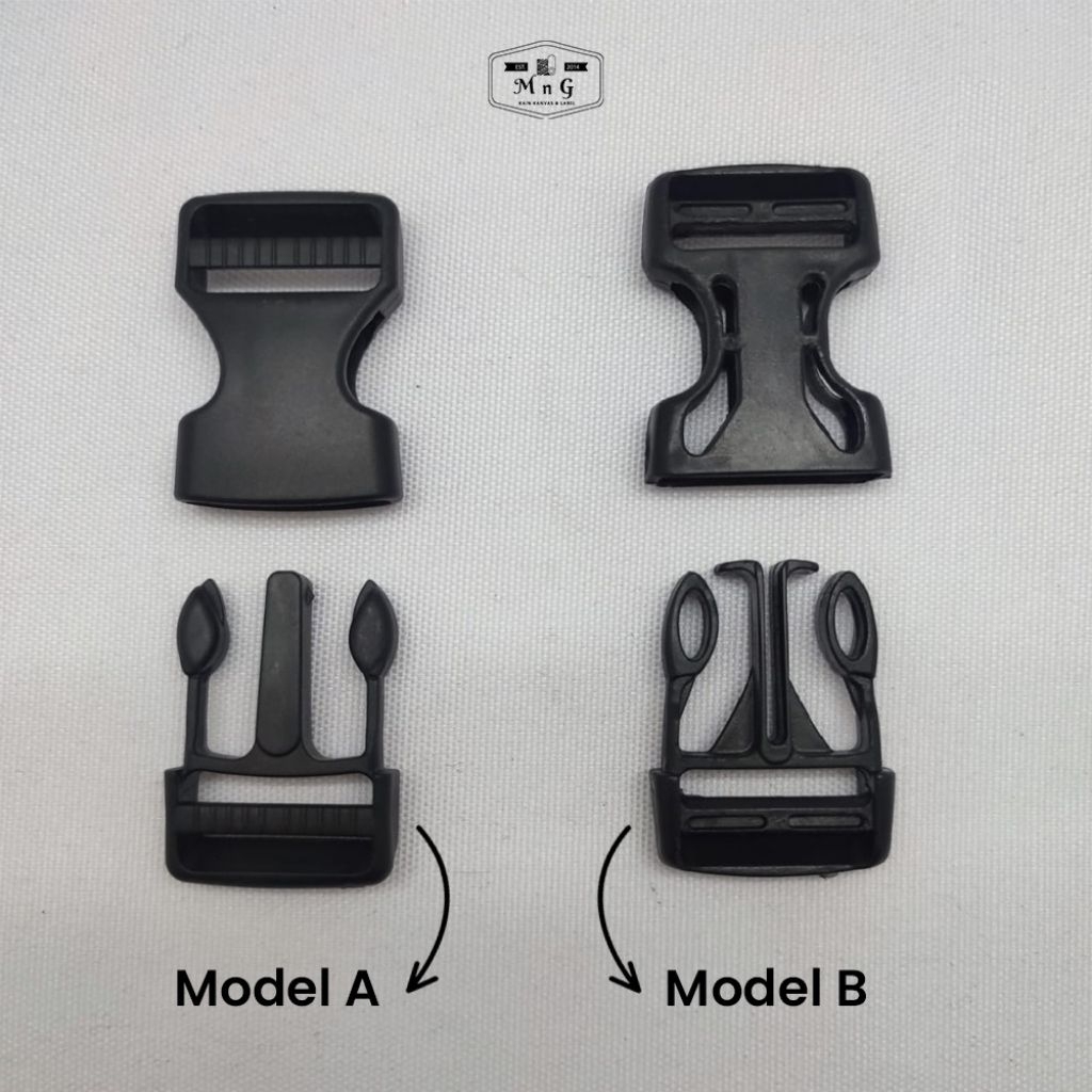 Kunci Sodok Plastik Buckle Tas 2 cm Hitam