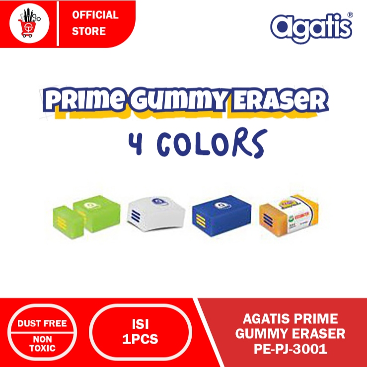 

ERASER | STIP | PENGHAPUS AGATIS PRIME GUMMY ERASER B30 PE-PJ-30001 4 WARNA (1PCS)