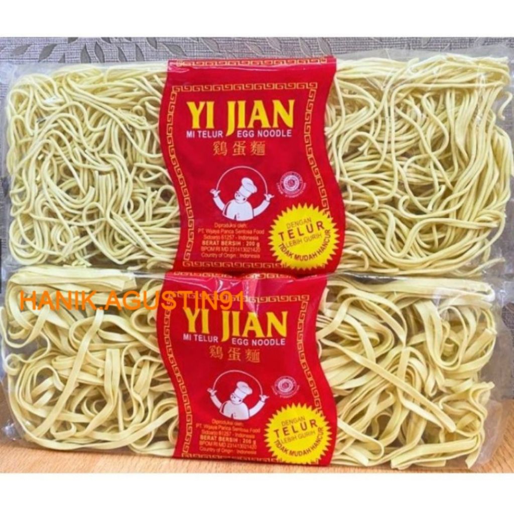 

Mie Telur Yi Jian egg Noodle 200 Gram / Mie instan Kecil Lebar