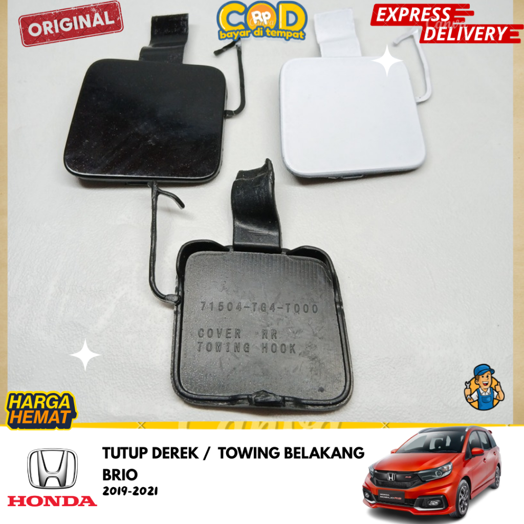 tutup derek / tutup towing bumper belakang  mobil  brio satya gen 2 tahun 2019 up Original