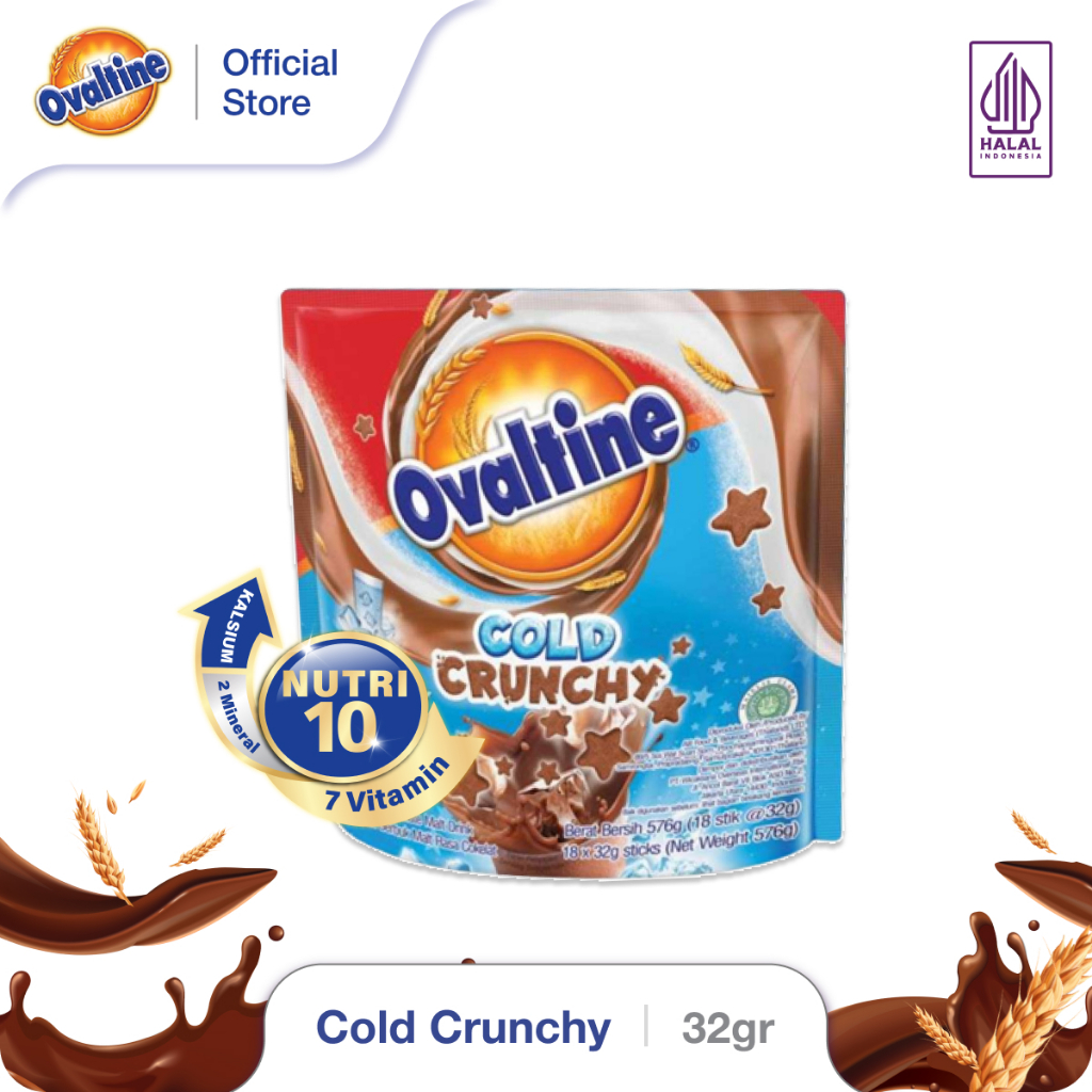 

OVALTINE Cold Crunchy Susu Bubuk Coklat Stik 32gx18s