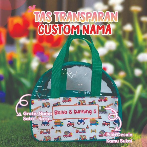 

Tas Souvenir Ultah Custom Nama – Bahan Mika Premium – 25x10x20 cm – Moon Bag Model