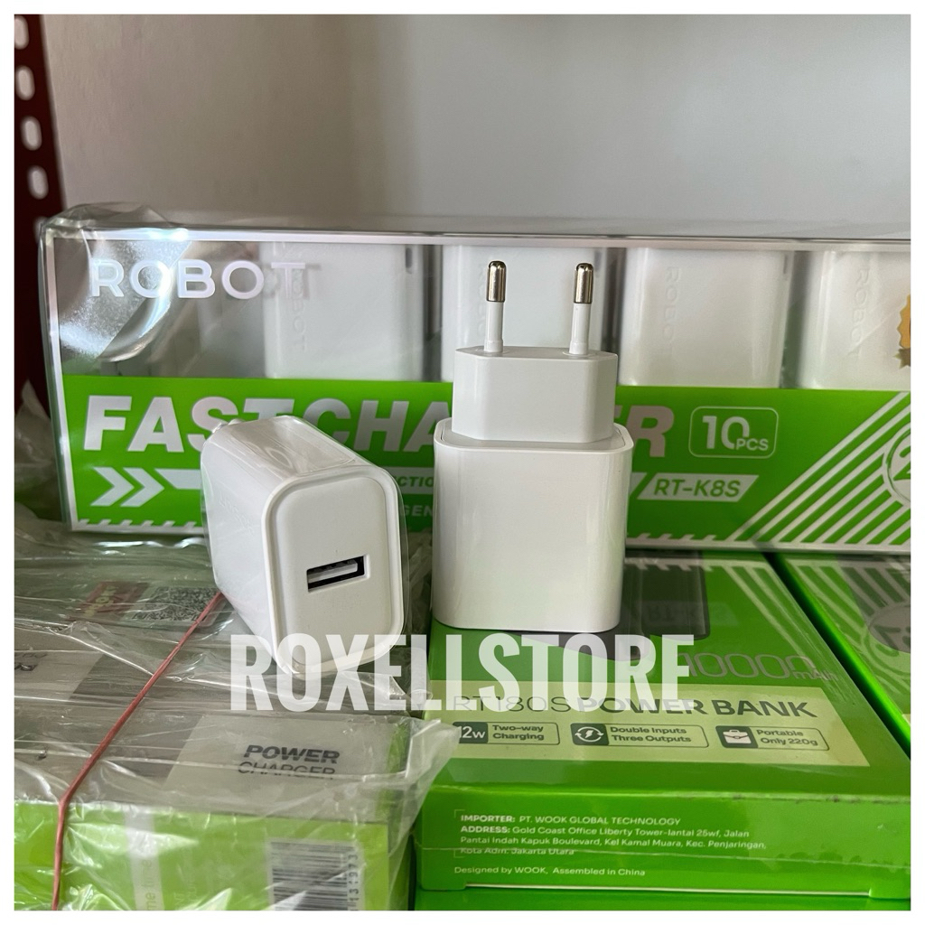 Robot Adaptor Kepala Charger RT-k8s Usb A Fast Charger