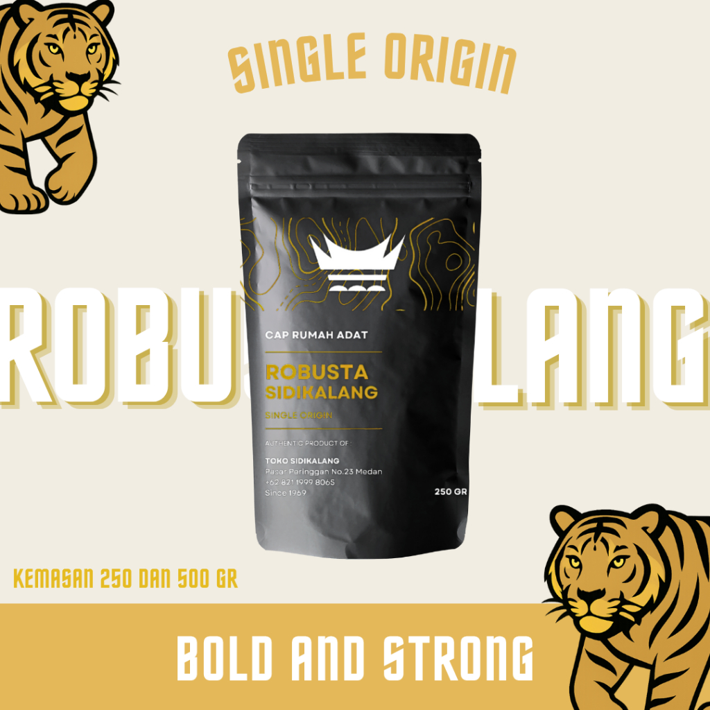 

Kopi Robusta Sidikalang Premium Cap Rumah Adat 250 Gram